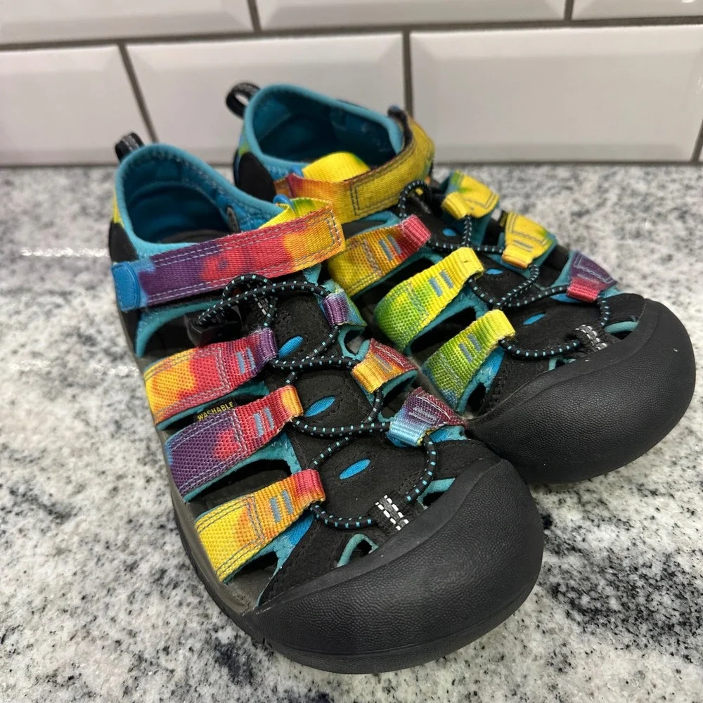 KEEN Kids' Water Sandals Colorful Tie Dye Adjustable‎ Strap Size 4